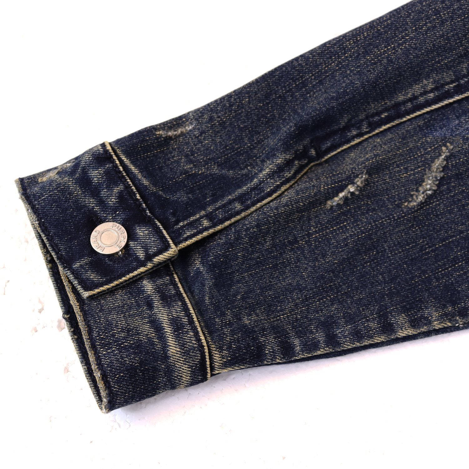 Purple Brand Bandana Trucker Denim Jacket — detail